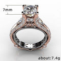 European American Two Tone Vintage Elegant Wedding Ring For Women With Large Cubic Zirconia view 5