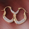 Elegant Simple Copper Zircon Drop Earrings For Women Classic Geometric Dangle Ear Jewelry view 1