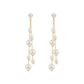 Korean Style Alloy Pearl Tassel Drop Earrings Geometric Long Fringe Light Luxury Office Jewelry view 5