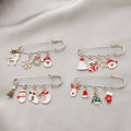 Christmas Series Tree Snowflake Elk Stocking Brooch Pin Trendy Sweater Holiday Clothing Accessory view 2