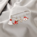 Christmas Series Tree Snowflake Elk Stocking Brooch Pin Trendy Sweater Holiday Clothing Accessory view 3