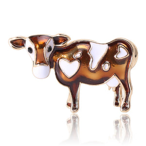 Alloy Enamel Heart Calf Brooch Pin For Zodiac Collar Decoration