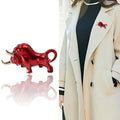 Alloy Enamel Bull Brooch Pin For Fashion Suit Lapels view 2