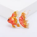 Alloy Enamel 3D Goldfish Brooch Pendant For Clothing Accessories view 2