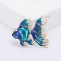 Alloy Enamel 3D Goldfish Brooch Pendant For Clothing Accessories view 4