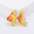 Alloy Enamel 3D Goldfish Brooch Pendant For Clothing Accessories view 3