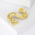 Alloy Enamel Rhinestone Letter S Lapel Pin For Elegant Apparel Brooch view 4