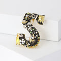 Alloy Enamel Rhinestone Letter S Lapel Pin For Elegant Apparel Brooch view 2