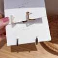 Gold Plated Alloy Geometric Hoop Earrings With Silver Pins Minimalist Korean Japanese Style view 3