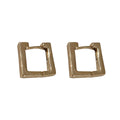 Gold Plated Alloy Geometric Hoop Earrings With Silver Pins Minimalist Korean Japanese Style view 5