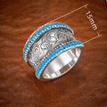 Personalized Alloy Electroplated Pattern Ring With Epoxy Detail, Fashion Hand Jewelry view 2