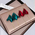 Elegant Petal Drop Earrings With Gold Tassel Chain, Alloy 925 Silver Needle Long Dangle Fashion Earrings view 2