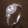 European American Classic Women Micro Pave Zircon Wedding Ring Fashion Jewelry view 4