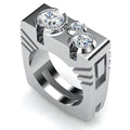 Simple Copper Zircon Geometric Ring, Hip Hop Fashion Men's Finger Jewelry Accessories view 6