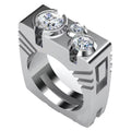 Simple Copper Zircon Geometric Ring, Hip Hop Fashion Men's Finger Jewelry Accessories view 1