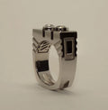 Simple Copper Zircon Geometric Ring, Hip Hop Fashion Men's Finger Jewelry Accessories view 4