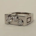 Simple Copper Zircon Geometric Ring, Hip Hop Fashion Men's Finger Jewelry Accessories view 2