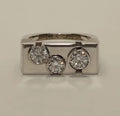 Simple Copper Zircon Geometric Ring, Hip Hop Fashion Men's Finger Jewelry Accessories view 3