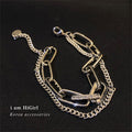 Alloy Full Rhinestone Double Layer Chain Bracelet Geometric Hip Hop Minimalist Style view 1