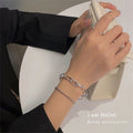 Alloy Full Rhinestone Double Layer Chain Bracelet Geometric Hip Hop Minimalist Style view 2