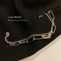 Alloy Full Rhinestone Double Layer Chain Bracelet Geometric Hip Hop Minimalist Style view 3