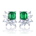 Princess Square Royal Blue Zircon Stud Earrings For Women, Elegant Creative Fashion Ear Jewelry view 2