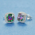 Square Cubic Zirconia Stud Earrings For Women, Forest Style Versatile Fashion Ear Jewelry view 4