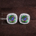 Square Cubic Zirconia Stud Earrings For Women, Forest Style Versatile Fashion Ear Jewelry view 5