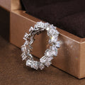 Creative European Leaf Shape Zircon Ring For Women Party Travel Fashion Pinky Finger Jewelry view 2