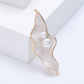 Alloy Enamel Pearl Leaf Brooch Pin For Women’s Clothing Accessories view 1