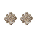 Alloy Full Rhinestone Flower Stud Earrings, Vintage European Statement Light Luxury Style view 5