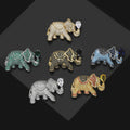 Gold Plated Zircon Blue Elephant Brooch Pin For Autumn Outfits view 2