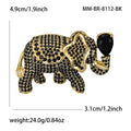 Gold Plated Zircon Blue Elephant Brooch Pin For Autumn Outfits view 4
