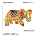 Gold Plated Zircon Blue Elephant Brooch Pin For Autumn Outfits view 6