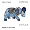 Gold Plated Zircon Blue Elephant Brooch Pin For Autumn Outfits view 5