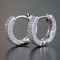 Light Luxury Full Zircon Micro Pave Huggie Earrings For Women, Fashion Cross Border Ear Jewelry view 3