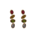 Candy Color Rhinestone Long Drop Earrings For Women, Alloy Irregular Geometric Retro Statement Style view 5