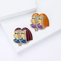Vintage Alloy Enamel Rhinestone Cleopatra Brooch For Fashion Clothing view 2