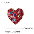 Alloy Rhinestone Heart Brooch Pin For Clothing Fastening Decoration view 5
