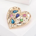 Alloy Rhinestone Heart Brooch Pin For Clothing Fastening Decoration view 3