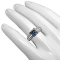 Exquisite Women's Rhinestone Ring With Large Blue Zircon, Fashion Statement Finger Jewelry view 4