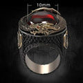 Men's Electroplated Dragon Pattern Ring, Bold Refined Dragon Shape Finger Jewelry view 3