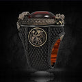 Men's Electroplated Dragon Pattern Ring, Bold Refined Dragon Shape Finger Jewelry view 2