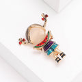 Alloy Enamel Opal Girl Brooch Pin For Cute Lapel Accessories view 2