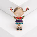 Alloy Enamel Opal Girl Brooch Pin For Cute Lapel Accessories view 1