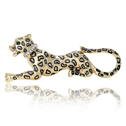 Alloy Enamel Leopard Brooch Pin For Vintage Collar And Clothing