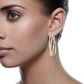 Exaggerated Large Round Hoop Zircon Earrings For Women, Fashion Nightclub Jewelry view 3