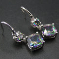Colorful Zircon Geometric Drop Earrings, Elegant Fashion Dangle Earrings For Women view 3