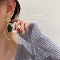 Alloy Irregular Enamel Drop Earrings For Women Korean Minimalist Asymmetric Geometric Fashion Jewelry view 4