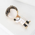 Alloy Enamel Doctor Brooch Pin With Cat Eye Stone view 4